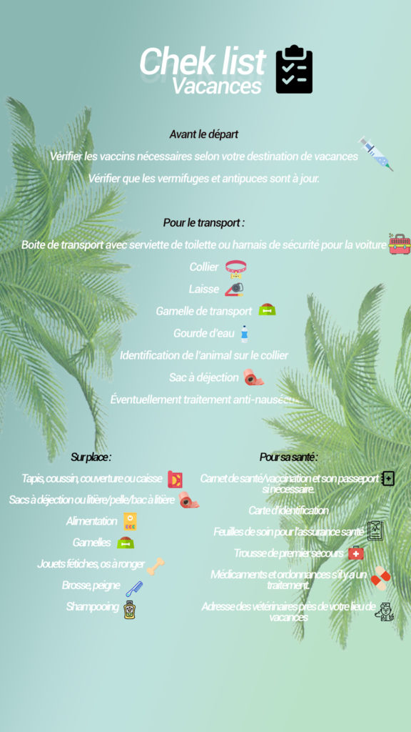 chek-list vacances animaux